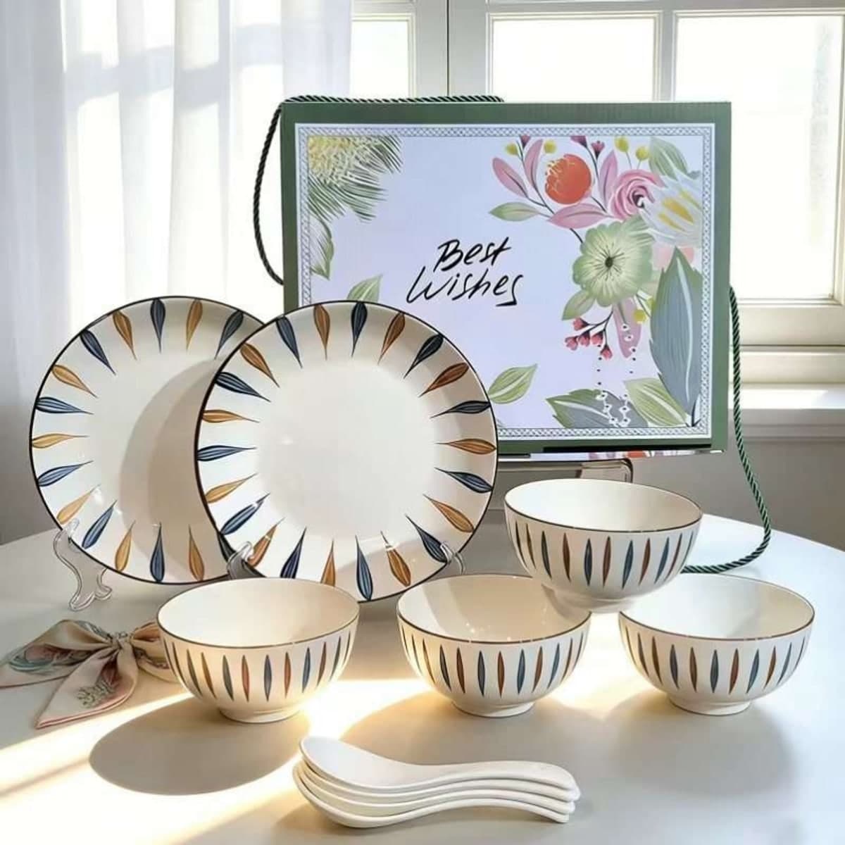 European Ceramic Bowl and Plate Set alternate view