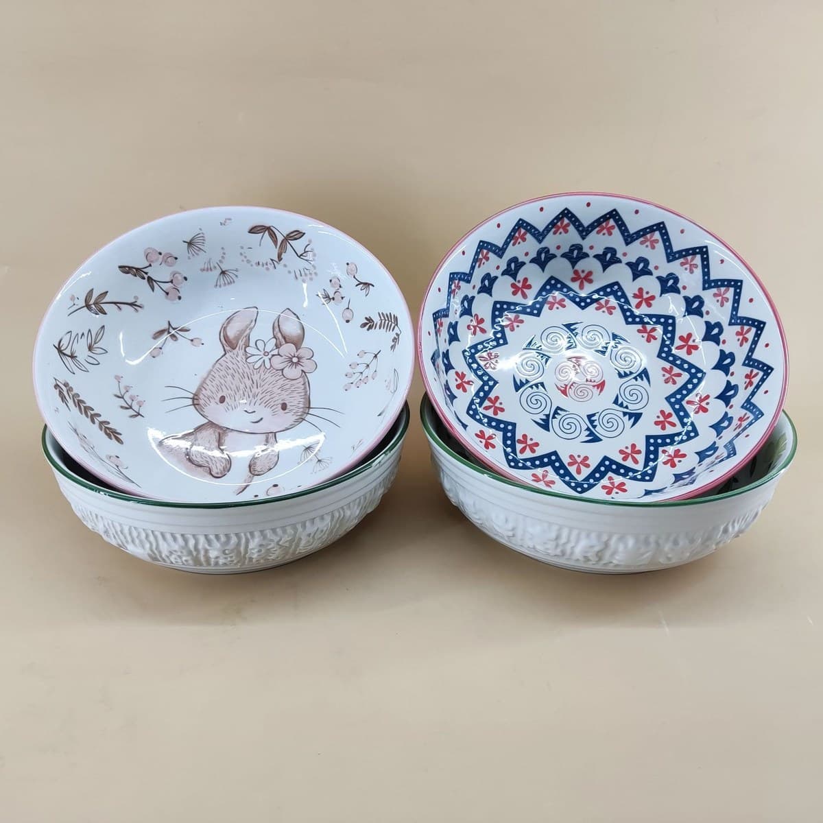 Hand-Painted Ceramic Soup Bowl detail 3