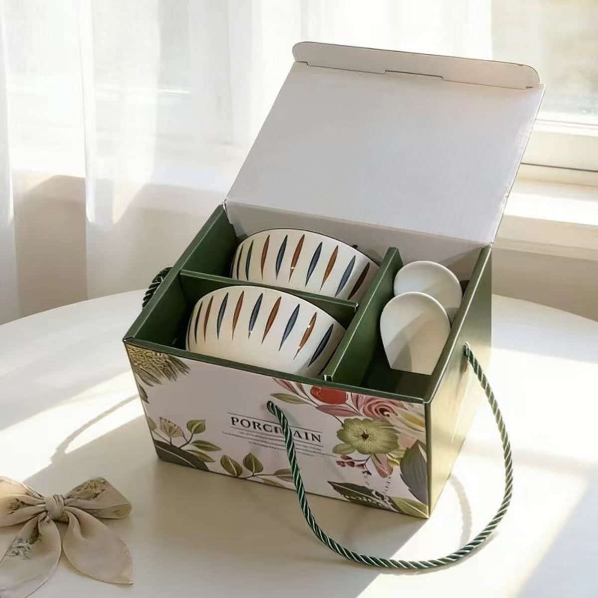 European Ceramic Bowl and Plate Gift Set alternate view