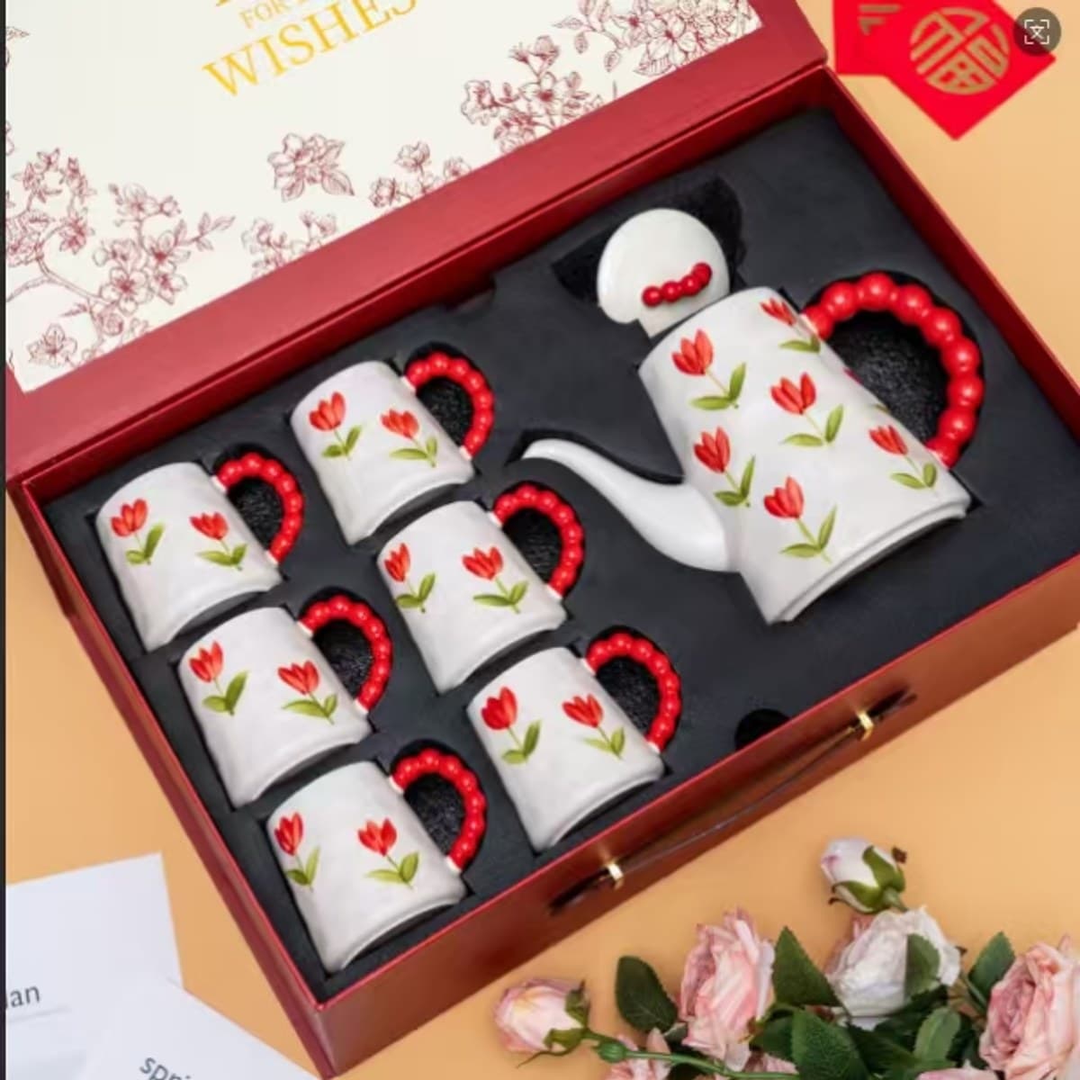Floral Ceramic Drinkware Set alternate view